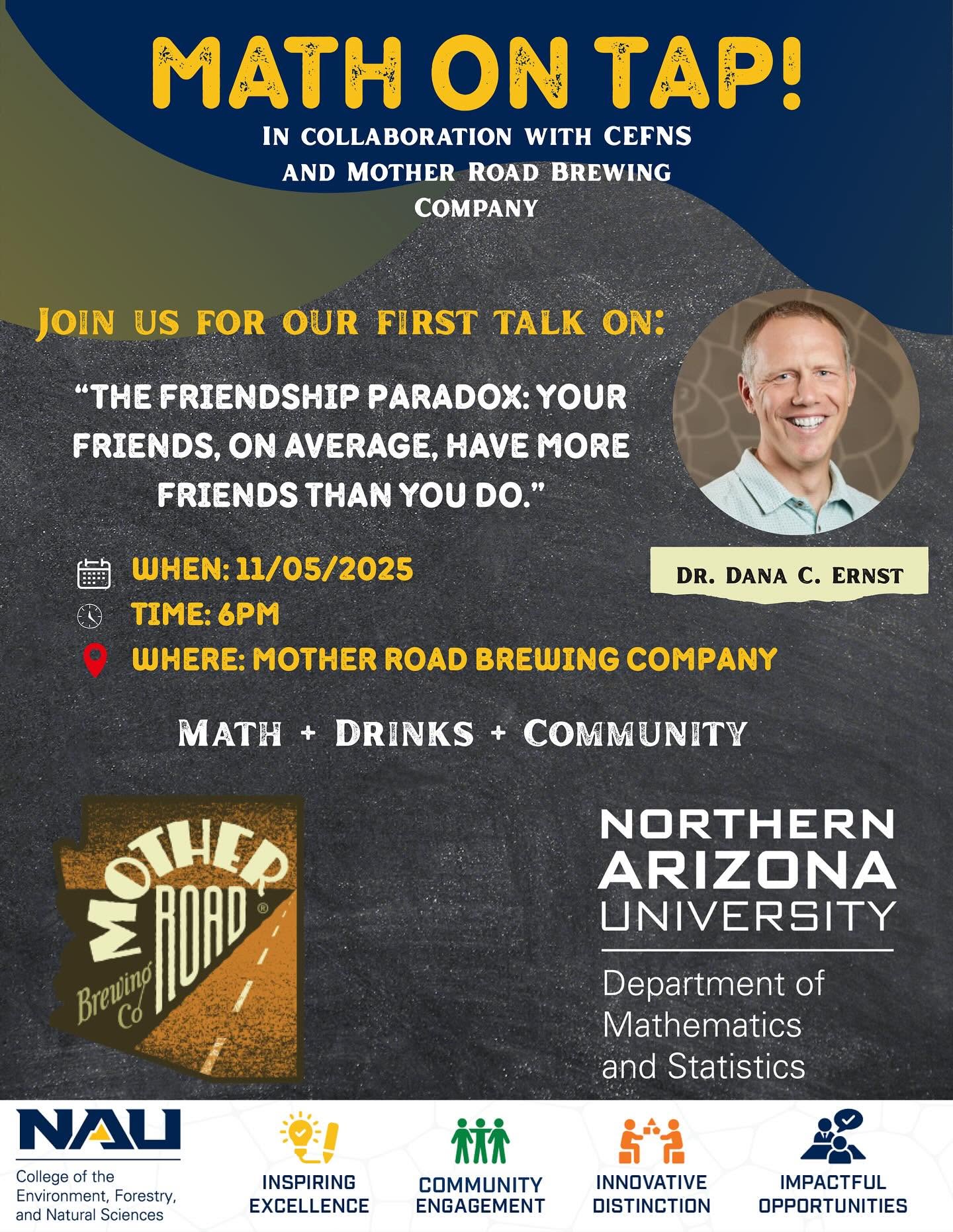 Flyer for Math on Tap event